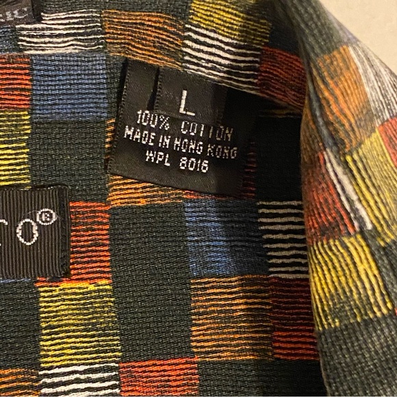 Riscatto Shirt Mens Size L Multicolor Geometric Short Sleeve Button Up - Picture 9 of 13